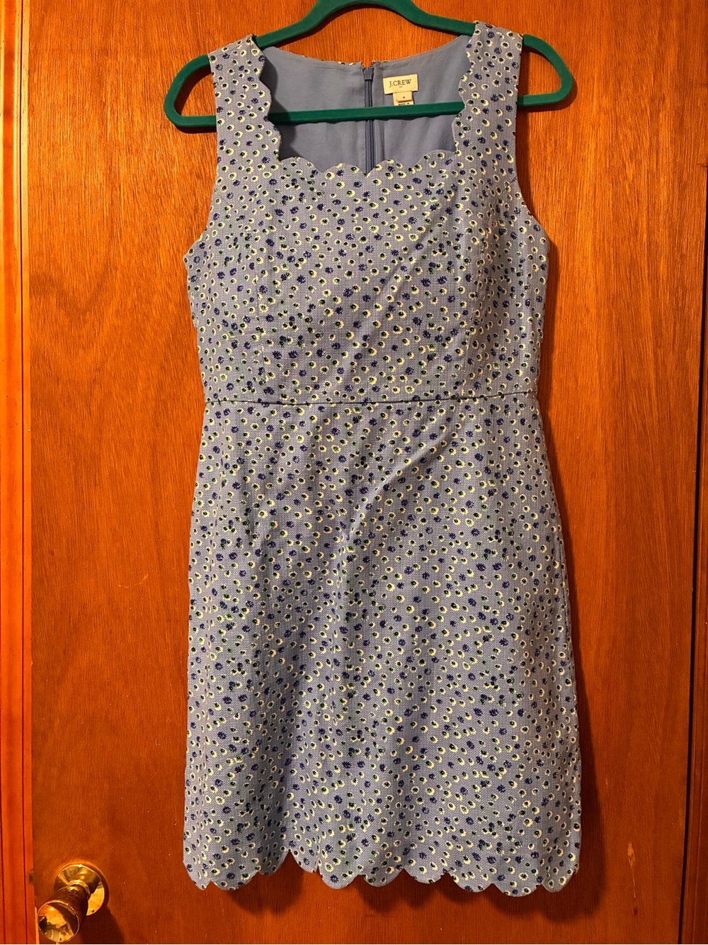 J. Crew Sleeveless Light Blue Eyelet Dress